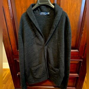 Polo by Ralph Lauren, Size L, shawl cardigan, heather gray